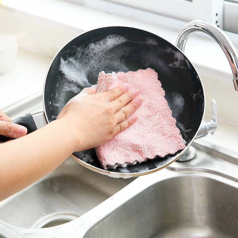 Khăn lau bếp đa năng sét 10 chiếc 2 mặt siêu mềm mịn siêu thấm hút
