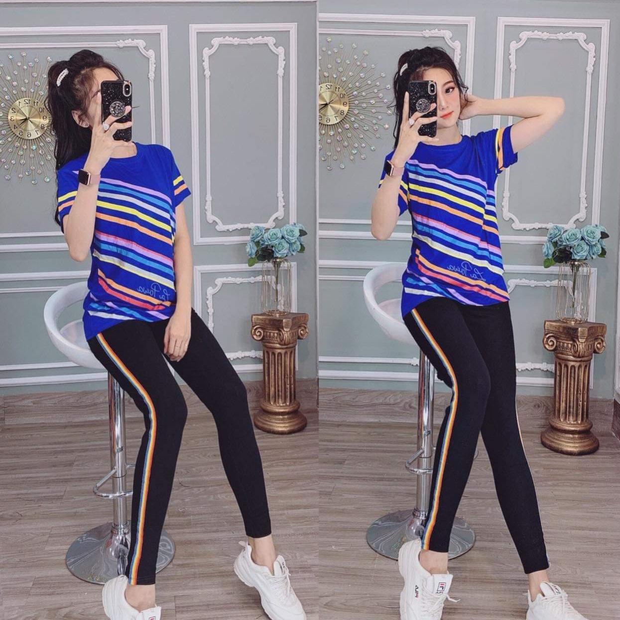 SÉT ĐỒ BỘ NỮ PHỐI SỌC ĐA SẮC MÀU ĐỘC ĐÁO