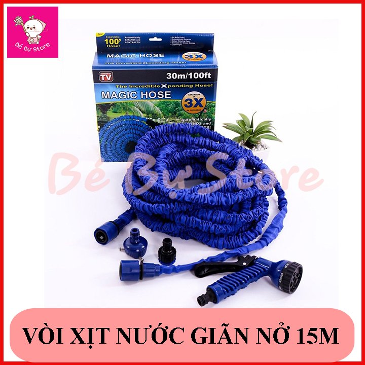 Vòi xịt sân vườn thông minh Magic Hose 15m (Xanh dương)