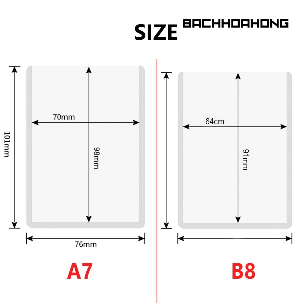 TOPLOADER SIZE B8 PLUS SEAL DỌC DÙNG BẢO VỆ CARD IDOL ẢNH DECO