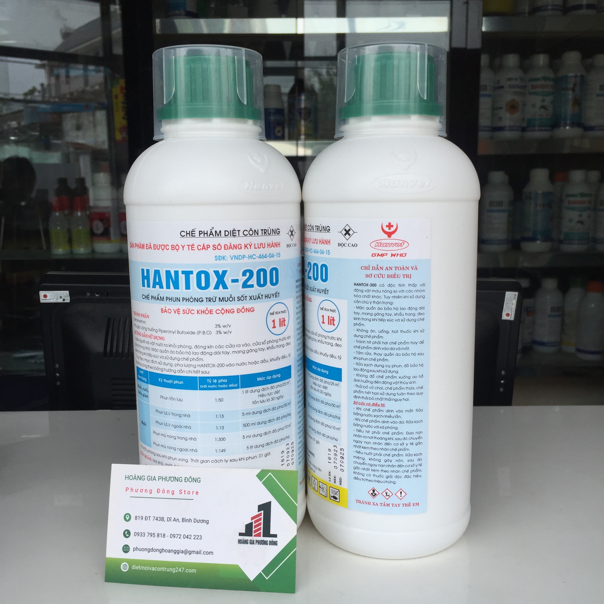 Thuốc diệt muỗi và côn trùng Hantox 200 (Chai 1 lít)