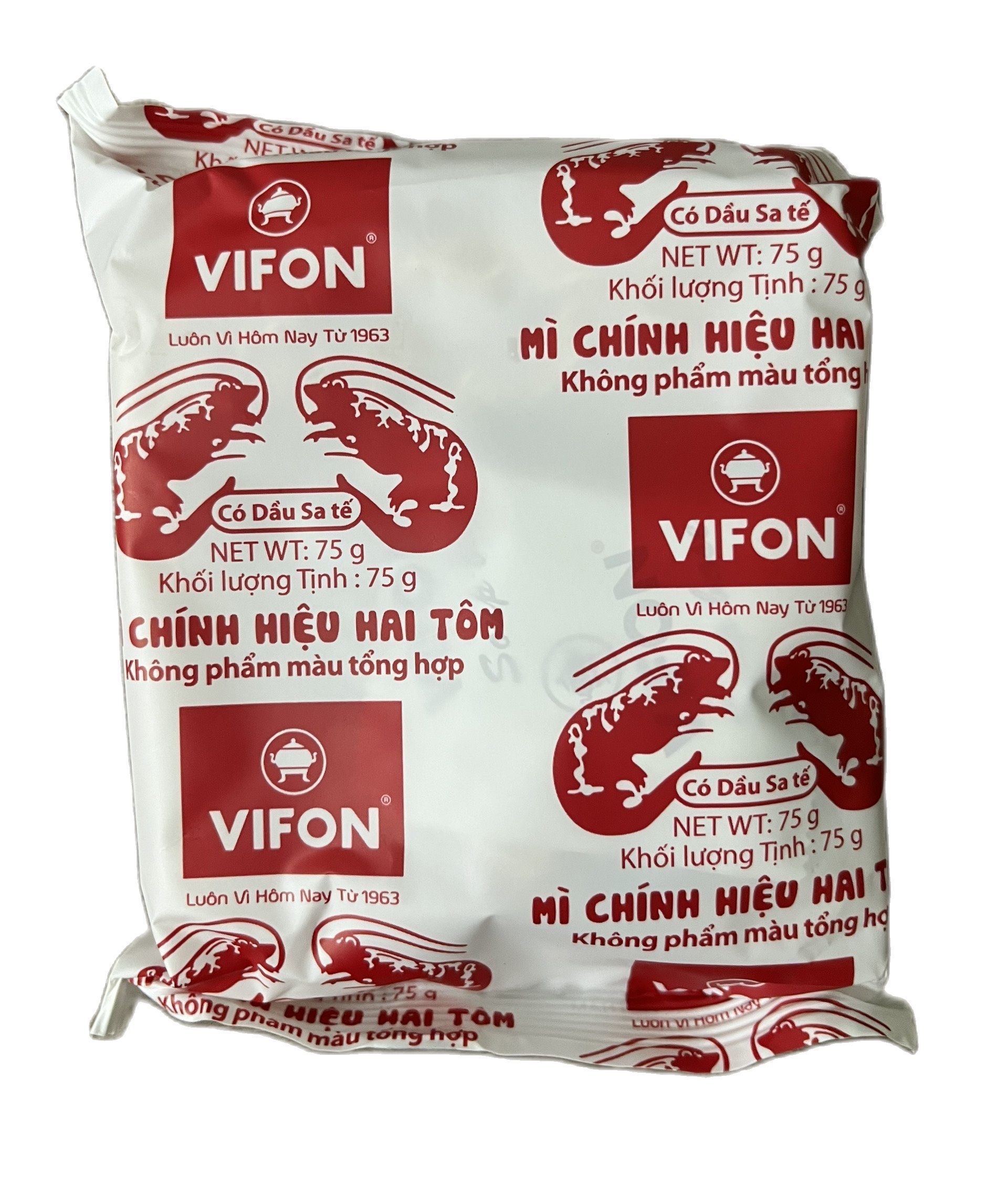 Thùng 30 gói mì Hai Tôm Vifon 75g (có gói dầu sa tế)