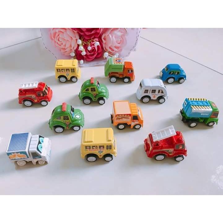 Sét túi 6 ô tô đồ chơi chạy cót mini cho bé yêu