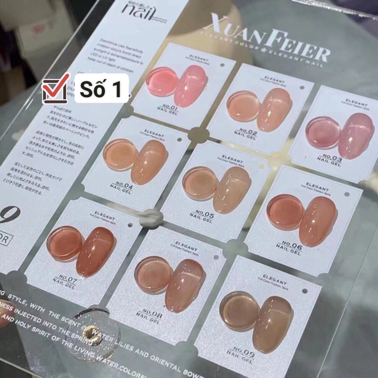 Set sơn 01 gel thạch 9 màu Very Good Nail chính hãng 15ml  tặng kèm bảng