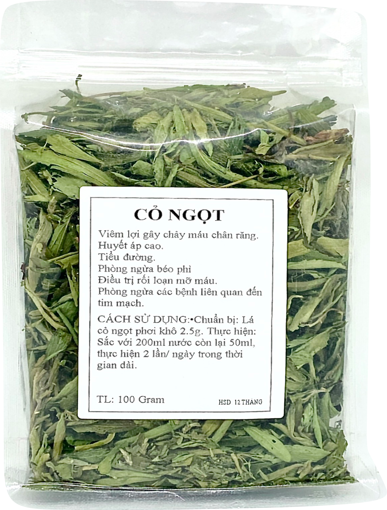 Cỏ Ngọt Siêu Lá 200Gram ( Nguyên Lá Không Cành)