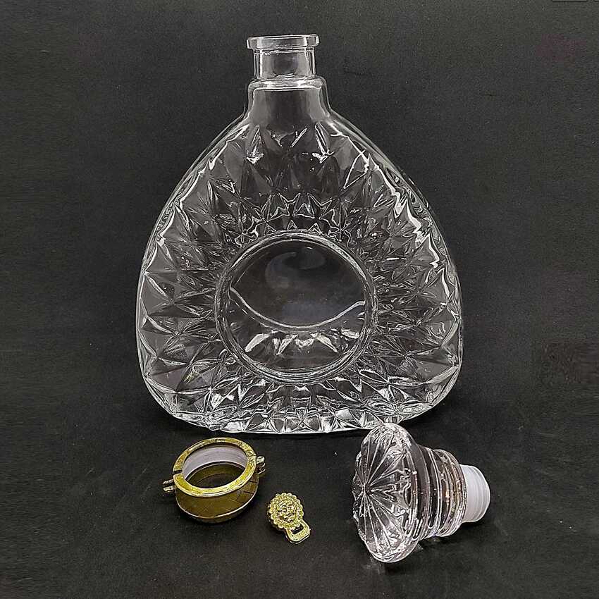 Glass bottle 750ML – Triangle Shape – B5 pattern – combo 2 bottles