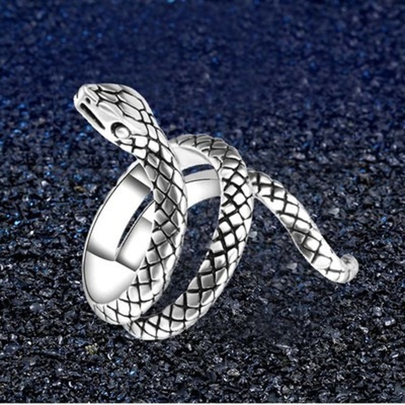 nhẫn hình con rắn inox unisex