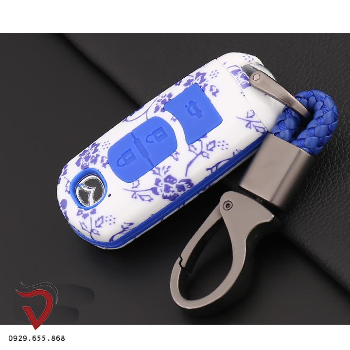 ỐP MÓC CHÌA KHÓA Ô TÔ MAZDA CX5, 3, 6, 2 (trắng xanh)