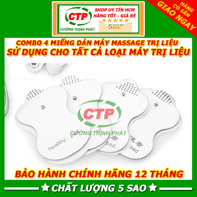 Bộ 4 miếng dán rời máy massage trị liệu xung điện