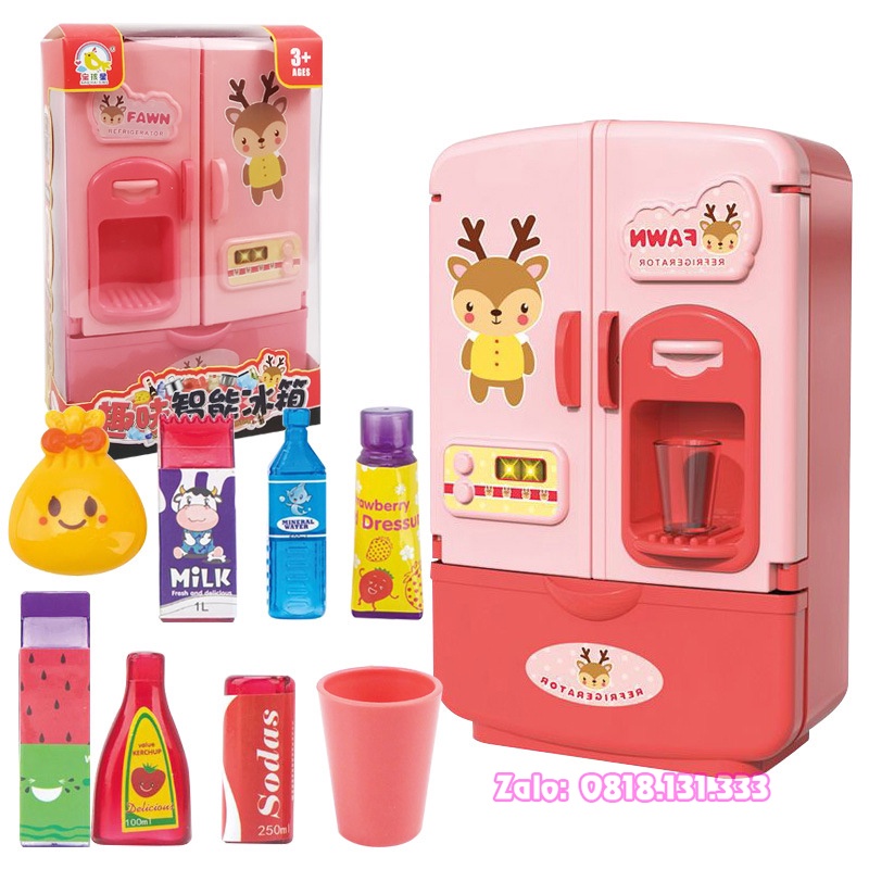 Đồ chơi Tủ lạnh mini, mô hình tủ lạnh, mô phỏng đồ uống, phụ kiện chơi đồ hàng của gia đình và bạn bè
