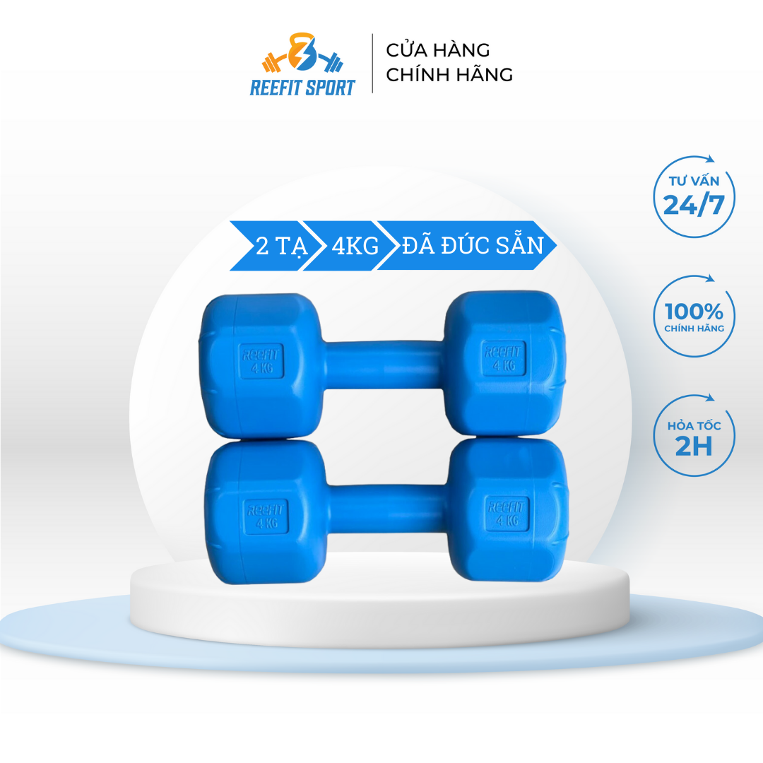 Bộ 2 tạ tay nhựa 4kg phucthanhsport