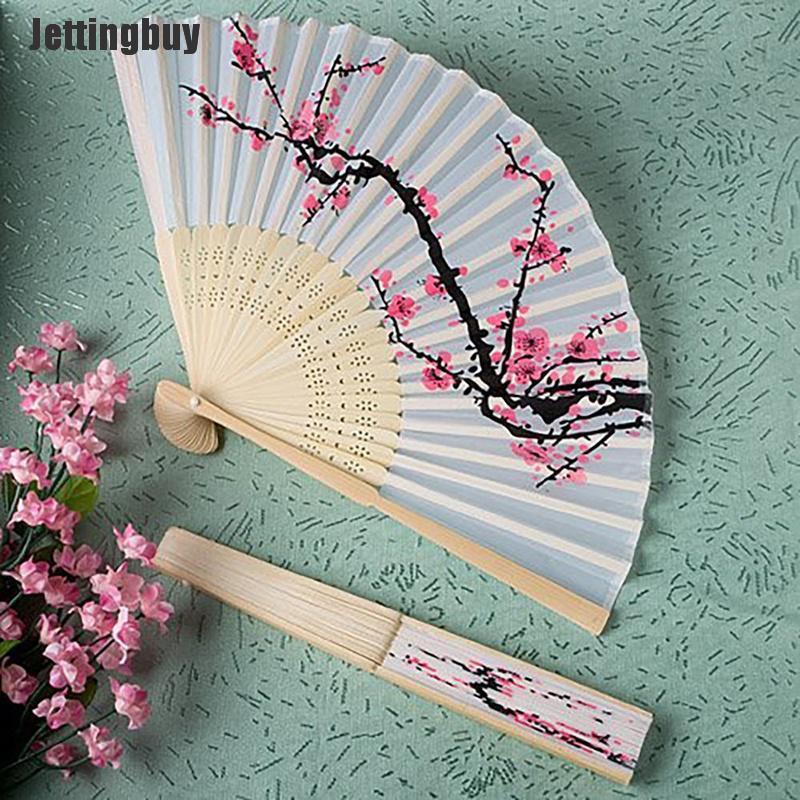 Jettingbuy Cherry Blossom Fans Asian Wedding Favor Gift Party Reception Delicate Folding