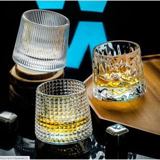 Cốc uống Whisky thuỷ tinh đế lồi xoay 160ml , phong cách Bắc Âu thumbnail