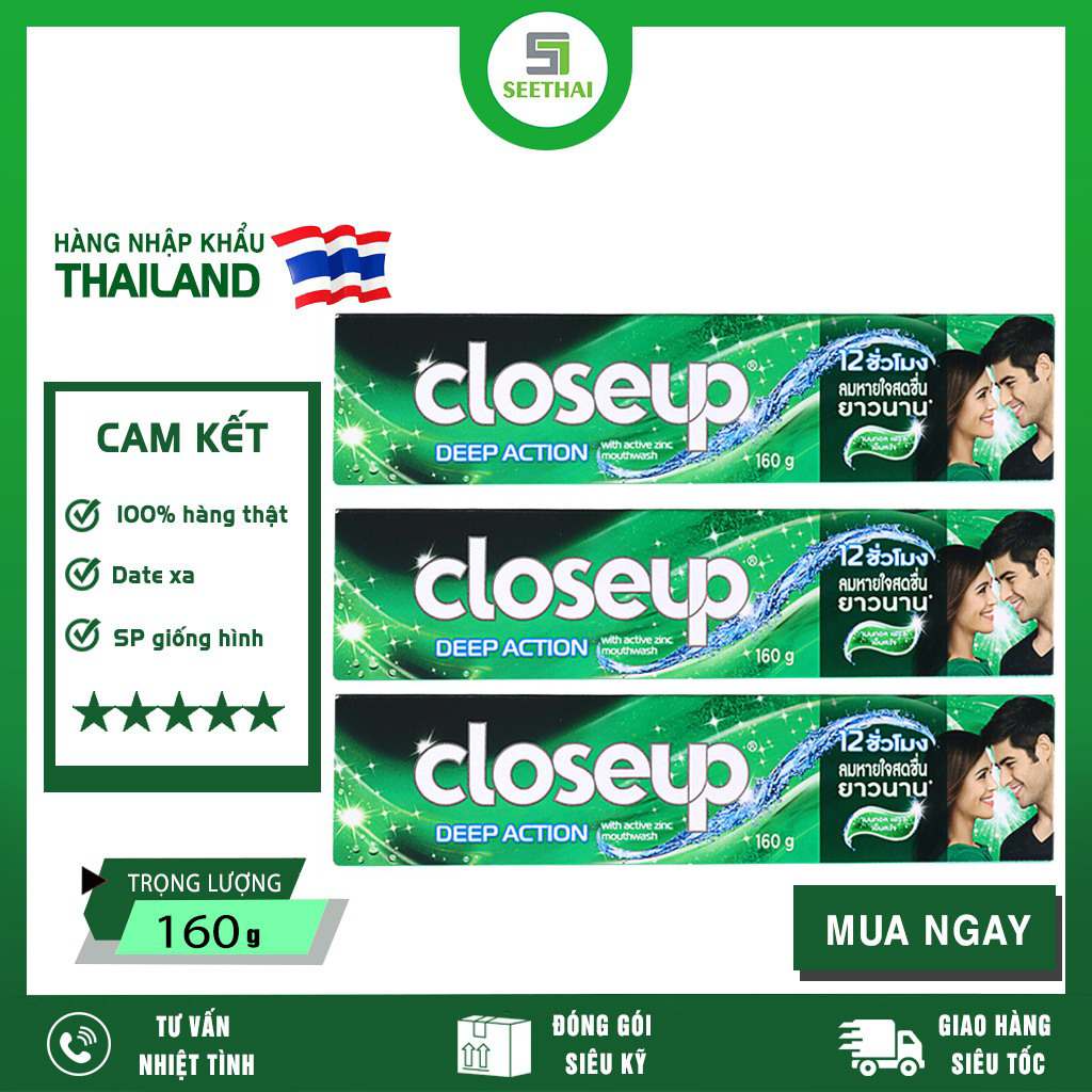 2 Kem Đánh Răng Close Up Thái Lan 160g/tuýp