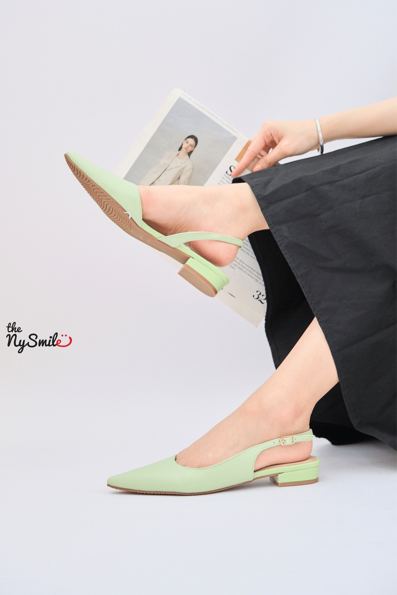 Giày cao gót 3p mũi nhọn quai hậu - thenysmile - suga