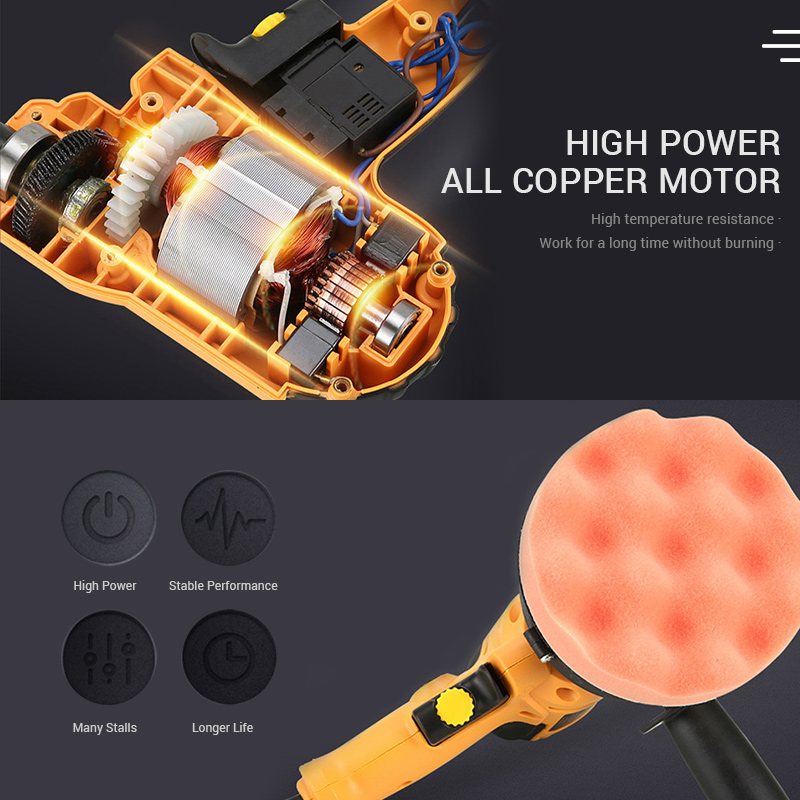 Máy Đánh Bóng Xe Điện 220V Máy Đánh Bóng Ô Tô, Có Thể Điều Chỉnh Tốc Độ Chà Nhám Tẩy Lông Công Cụ