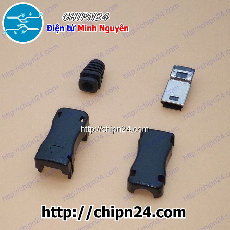 [2 cái] (LKC) Đầu+Vỏ nhựa Mini USB V1 (USB Hàn dây)