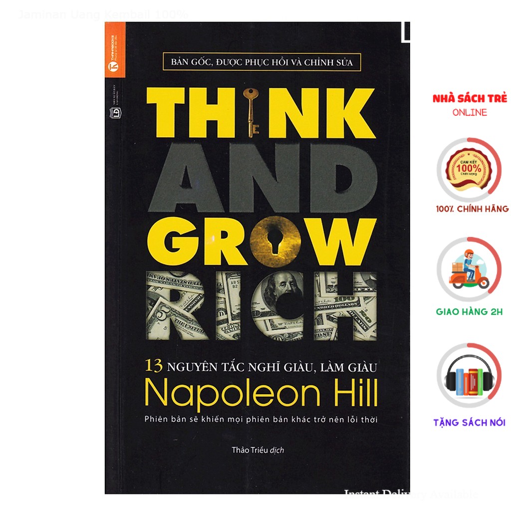 Sách - 13 nguyên tắc nghĩ giàu làm giàu - think and grow rich - thái hà books