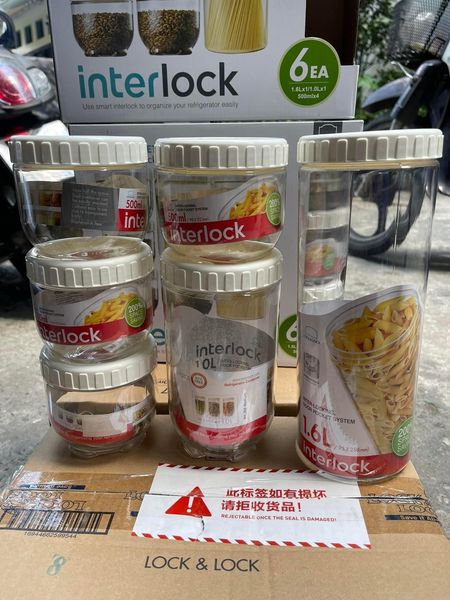 Bộ 6 hộp bảo quản interlock Lock&Lock INL303S010