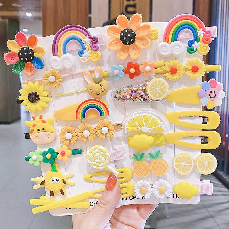 SÉT 14 KẸP TÓC ĐÁNG YÊU CHO BÉ GÁI