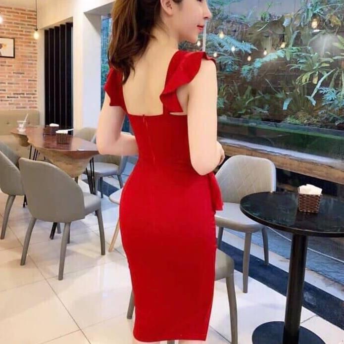 Đầm body dự tiệc phối bèo