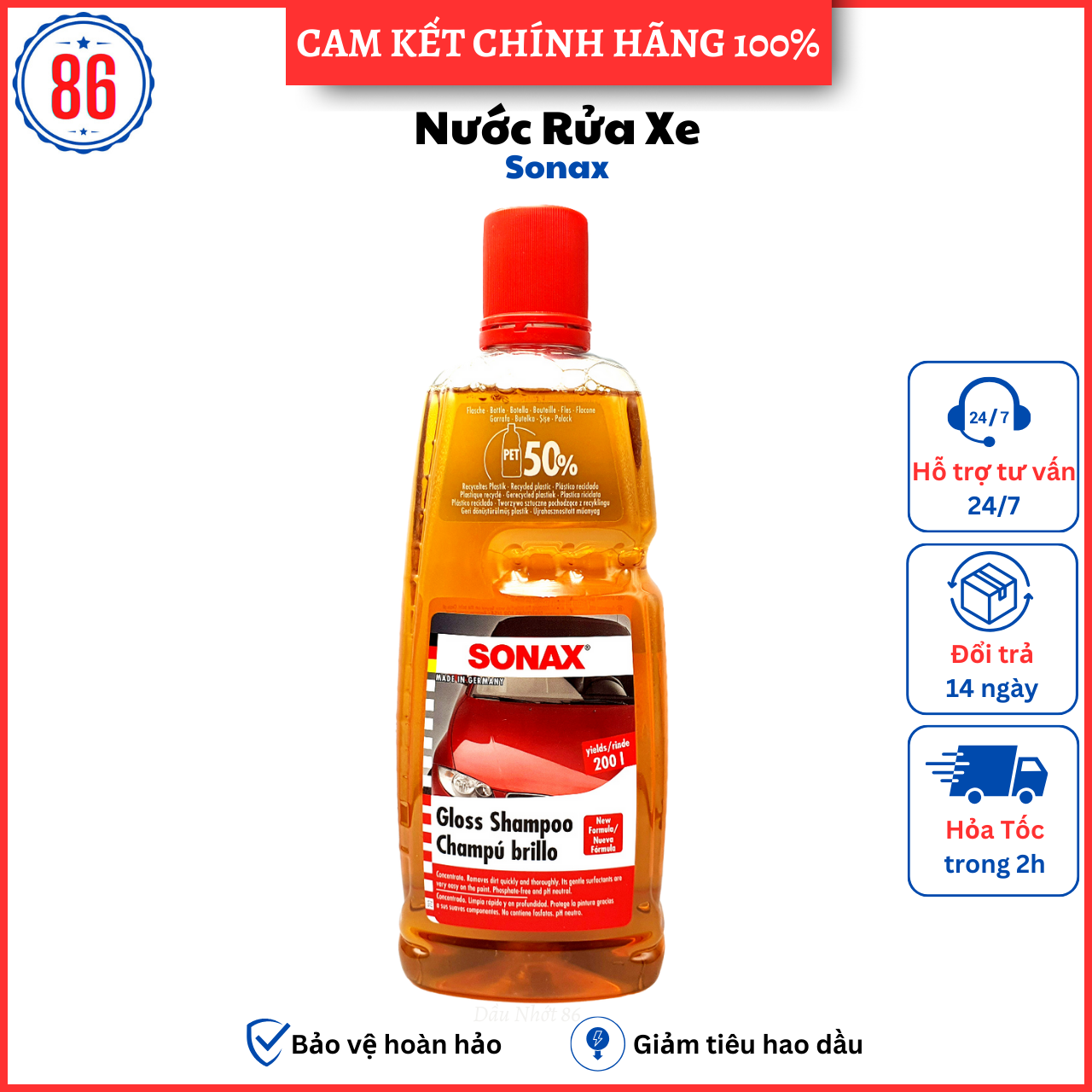 Nước Rửa Xe Sonax Gloss Shampoo 1lit