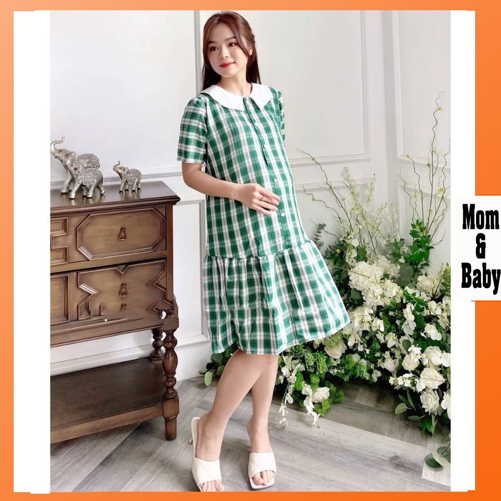 đầm bầu đẹp thiết kế kẻ sọc-váy bầu xinh cho mẹ bầu đi làm,đi chơi