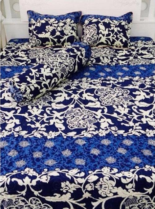 Bộ Ga Kèm - 2 áo gối - Đủ size (Tặng Kèm Áo Gối Ôm) Mẫu Cá Xanh