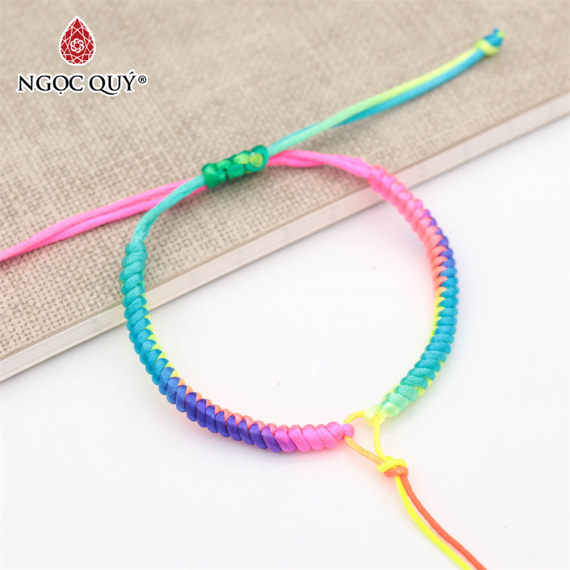 Vòng thắt dây tim bóng - làm vòng handmade - Ngọc Quý
