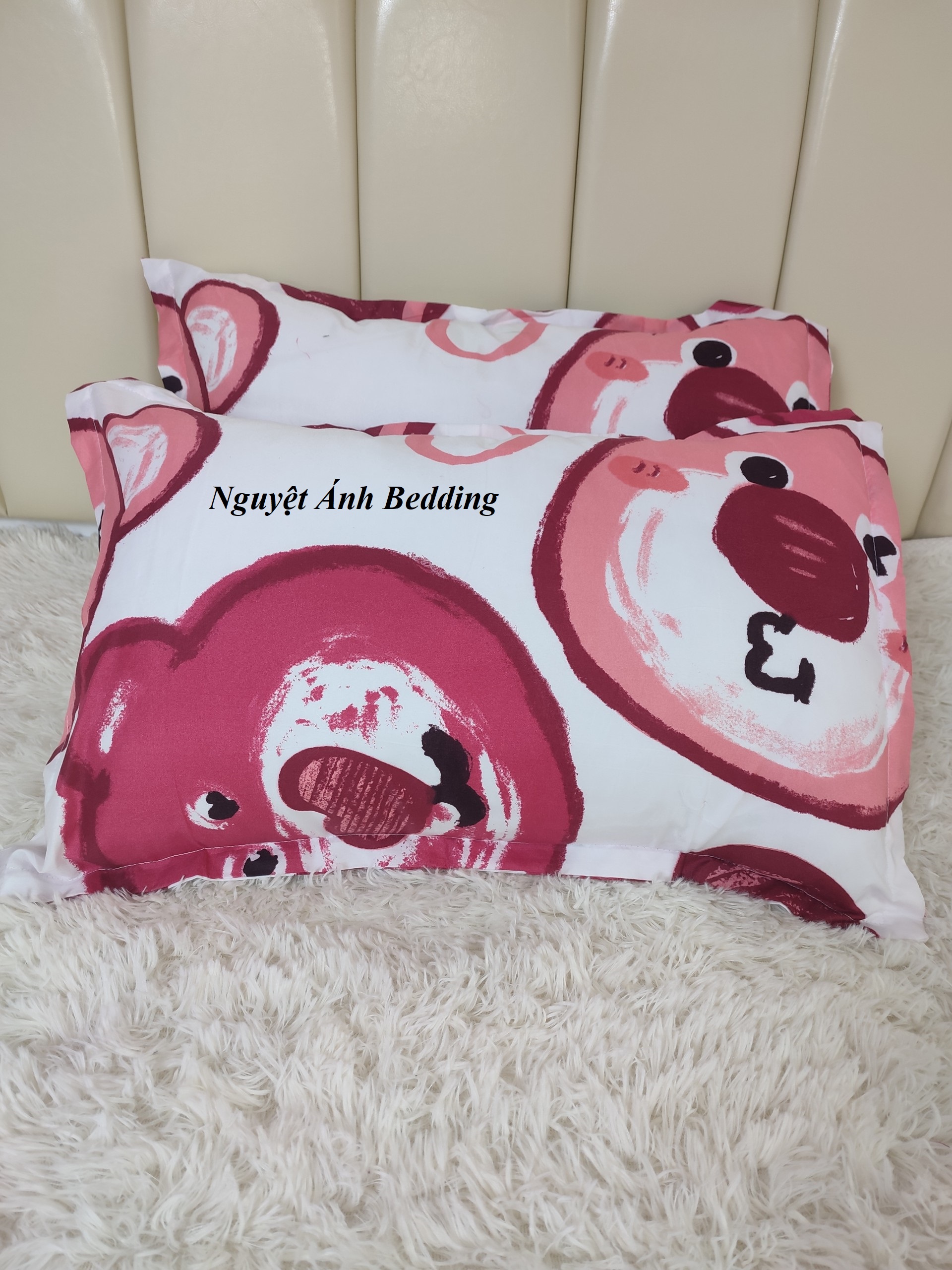 (Siêu rẻ) Vỏ gối nằm người lớn áo gối đầu poly cotton, bao gối 45x65cm nhiều mẫu đẹp có khoá kéo [Tim đỏ chữ]