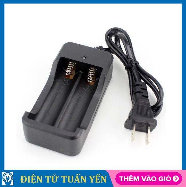 Bộ sạc pin cell 18650 3.7v sạc 2 pin cùng lúc, có mạch bảo vệ pin