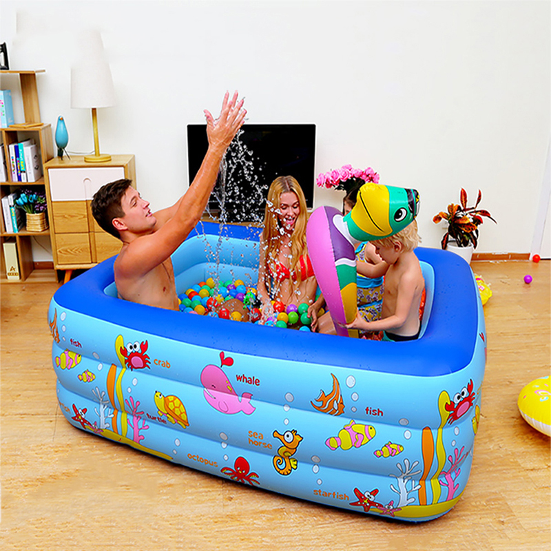 [ XẢ KHO BỂ BƠI ] Bể bơi phao trẻ em Bể bơi mini cho bé trai Bể bơi phao 3 tầng cỡ lớn cho bé và gia đình 2M1x 145 x 60 cm. loại dày dặn có tặng kèm( bơm hơi + miếng vá )