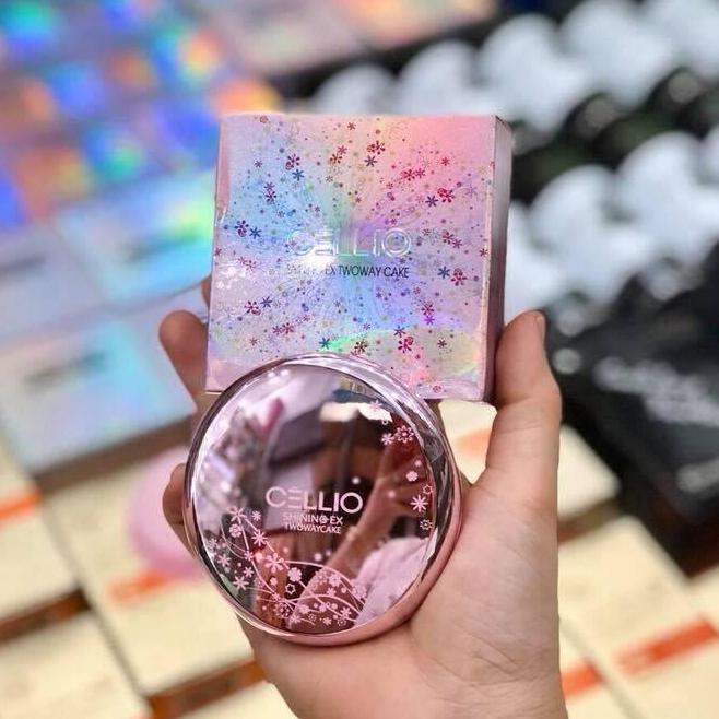 Phấn phủ dành cho da dầu cellio shining ex twoway cake 12g