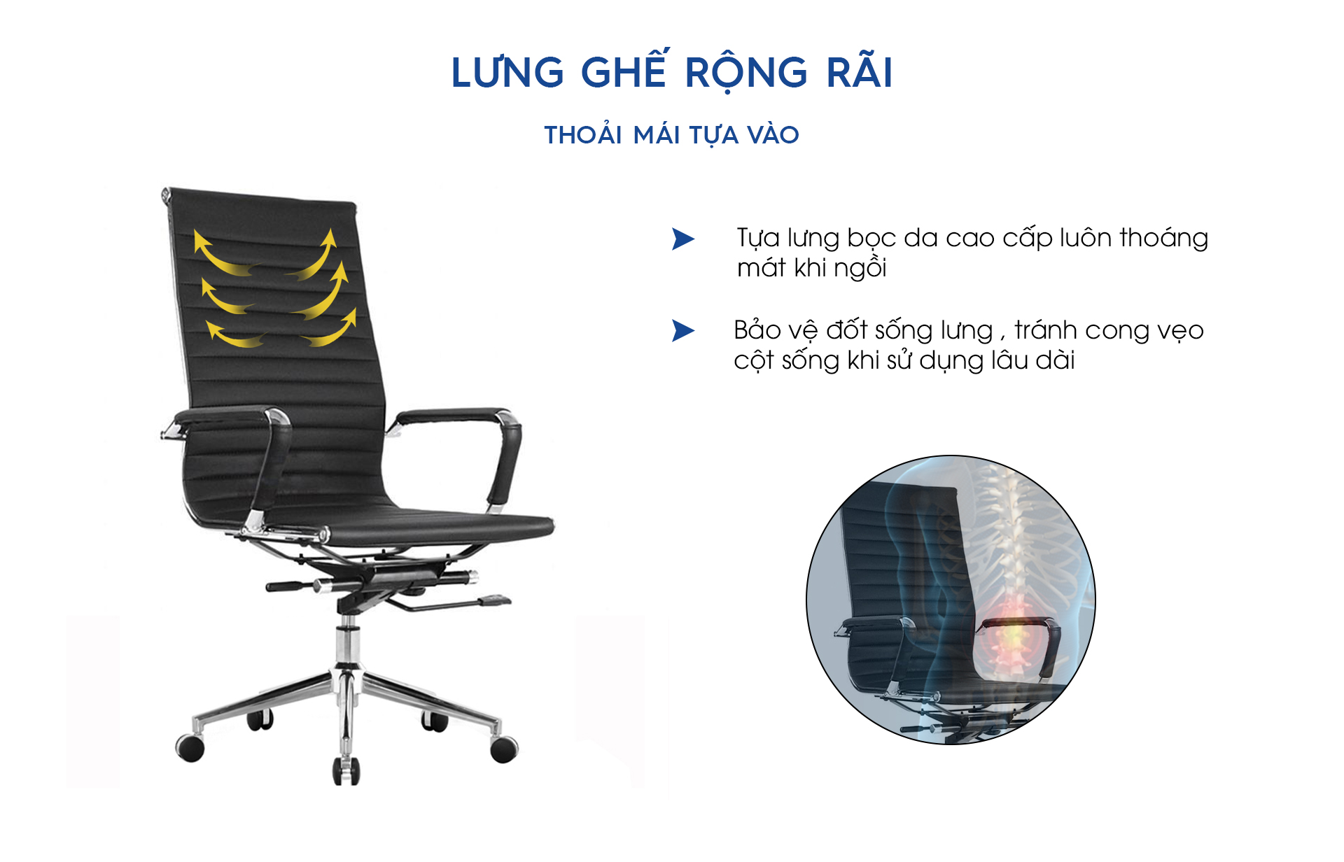 Ghế xoay văn phòng da simili Apollo AP02