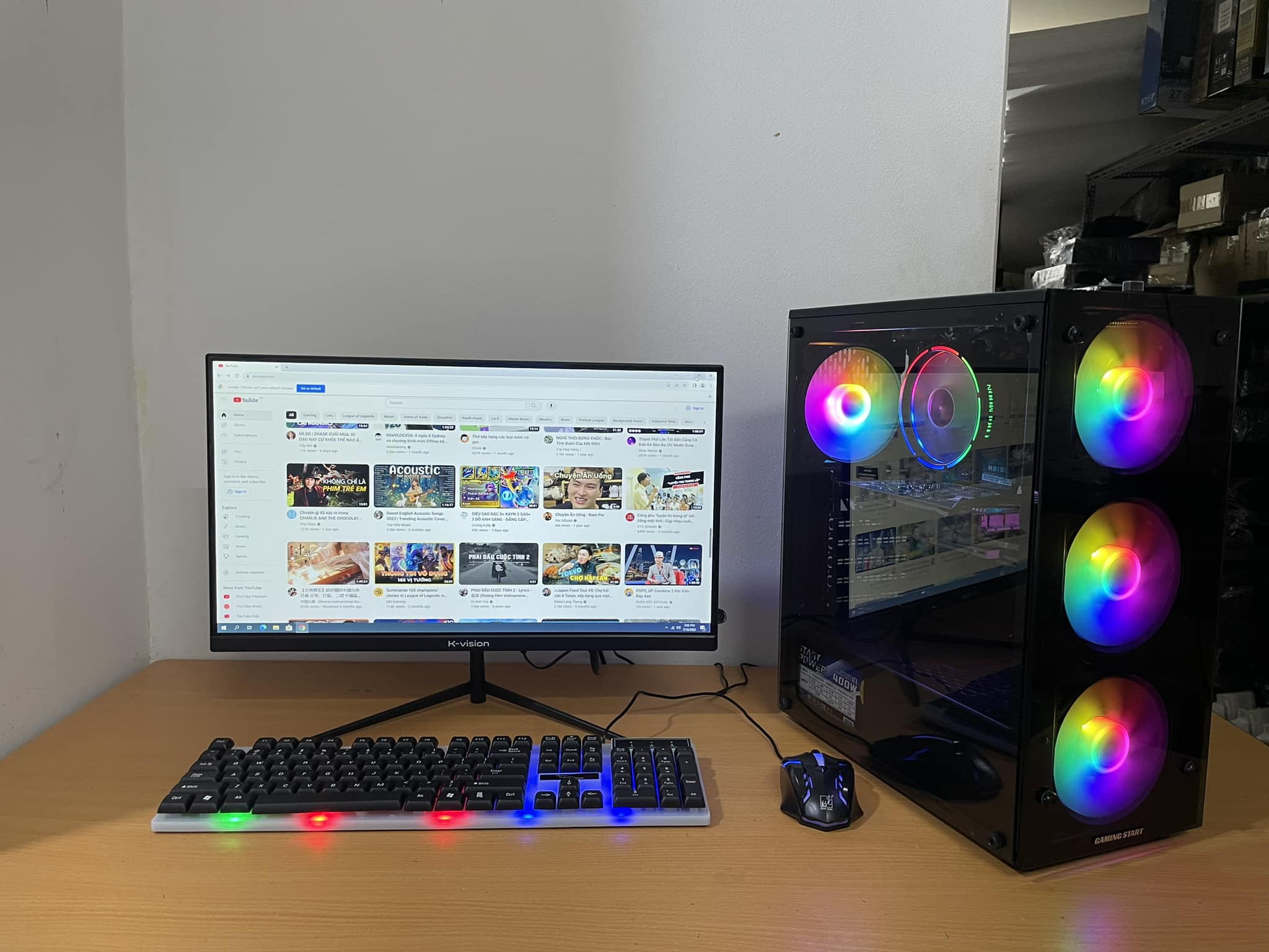 Bộ máy tính chơi Game Core i7 - i5 - i3 | VGA rời 4GB | RAM 8GB và Màn hình 22 inch NEW - FULL BOX - FULL viền - Tần số 75hz. Chơi game LOL, FIFA, GTA, CF ...