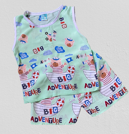 [6kg-12kg] Đồ bộ cho bé trai vải tôn, lanh, tole (sát nách)