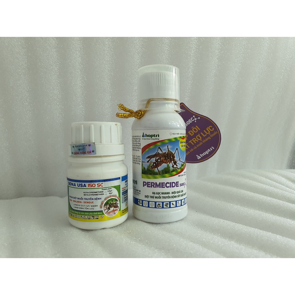 Combo 2 chai thuốc diệt muỗi PERMECIDE 50EC (100ml) + DONA USA 150SC (50ml) .