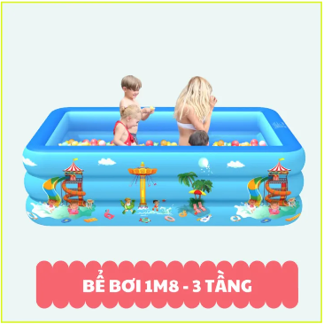 Bể bơi trẻ em, hồ bơi cho trẻ, bể bơi mini tại nhà, bể bơi nhiều tầng đa năng, thành cao đáy có chống trượt, chất liệu cao cấp dày dặn, nhiều kích cỡ
