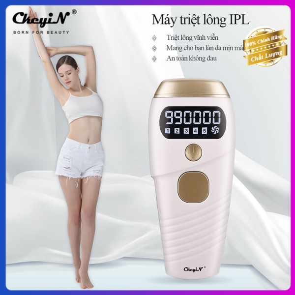 CkeyiN Máy triệt lông vĩnh viễn IPL không đau 990000 xung điện với 5 mức năng lượng hiệu quả tốt tẩy lông bikini, chân, nách, cánh tay, đùi cho phụ nữ và nam giới MT101 nhập khẩu