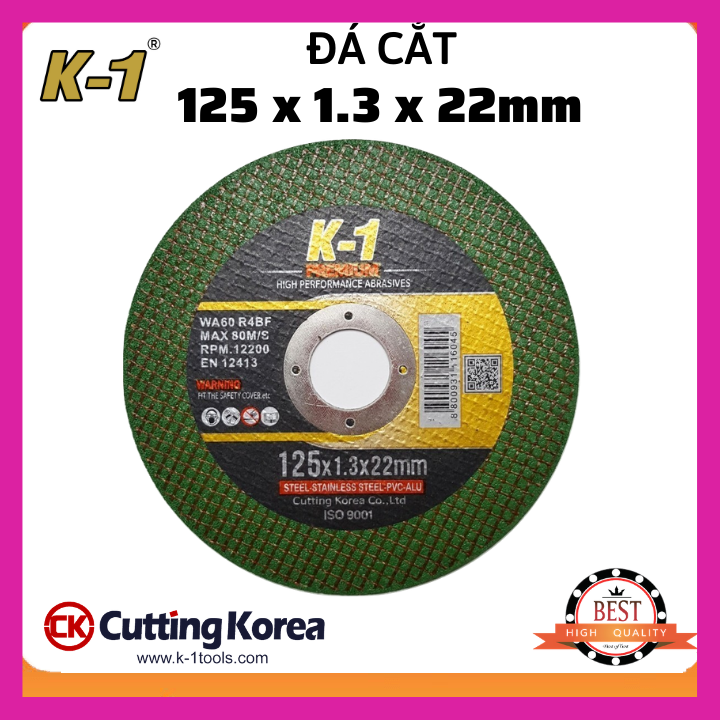 ĐÁ CẮT SẮT 125 | Đá cắt K1 Xanh | Đá cắt sắt 1 tấc 2
