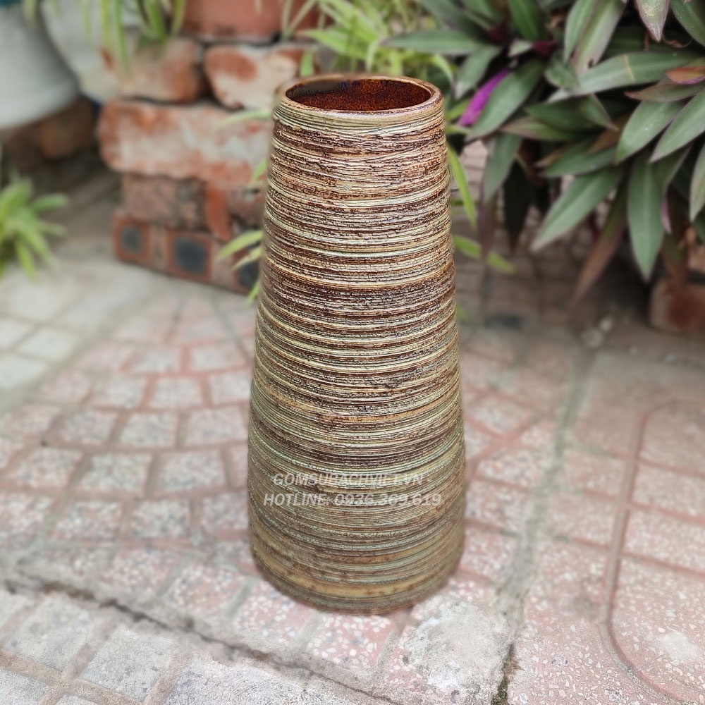 Bình hoa gốm sứ bát tràng kiểu dáng Ống