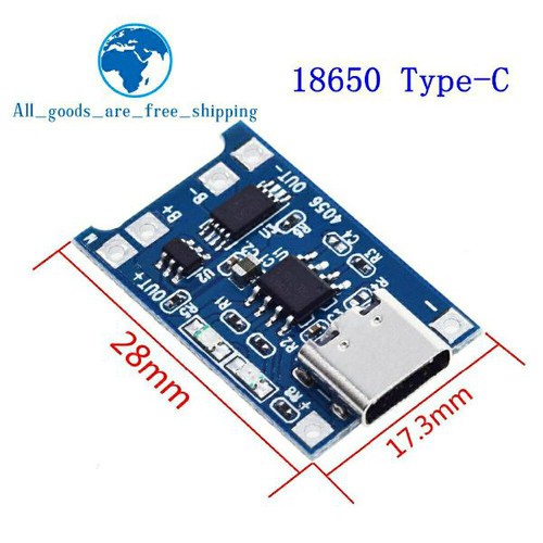 Mô đun sạc pin lithium 5v 1a 18650, cổng type c - có bảo vệ pin cổng type c