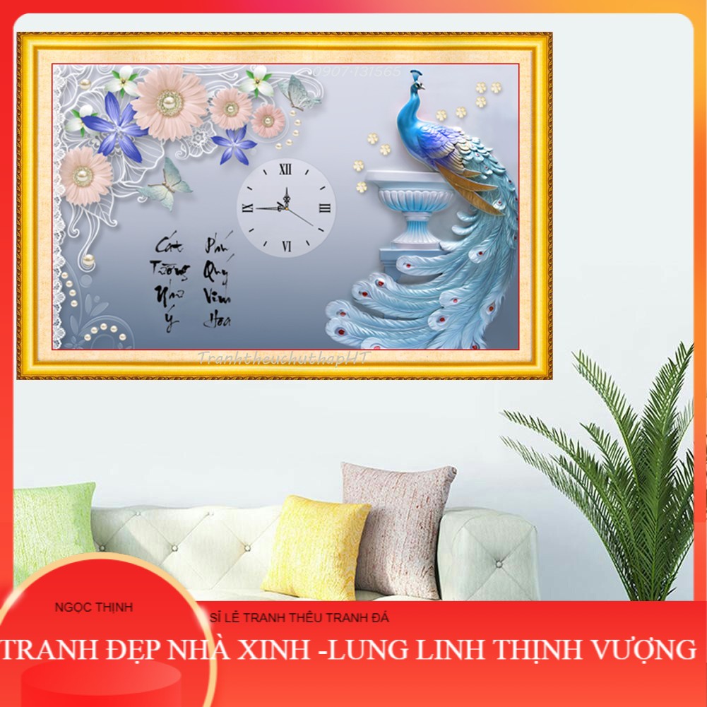Tranh đính đá - Tranh thêu chữ thập Phú quý cát tường LV3125, LV190 - tự thêu NGỌC THỊNH