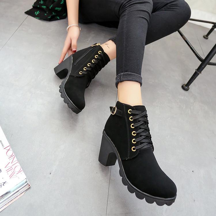 [HCM]Giày boot nữ đế vuông ADORA - GN323