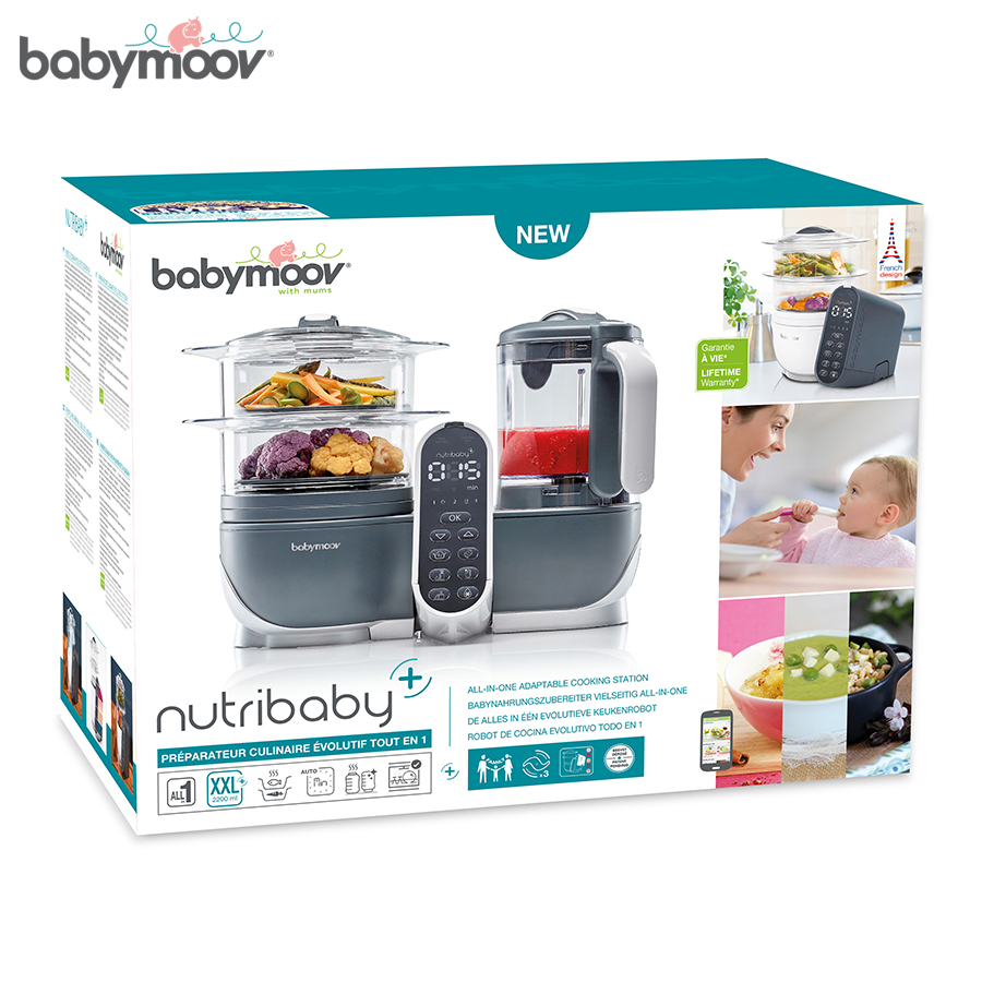 MÁY XAY HẤP ĐA NĂNG NUTRIBABY 5IN1 PLUS BABYMOOV (GHI)