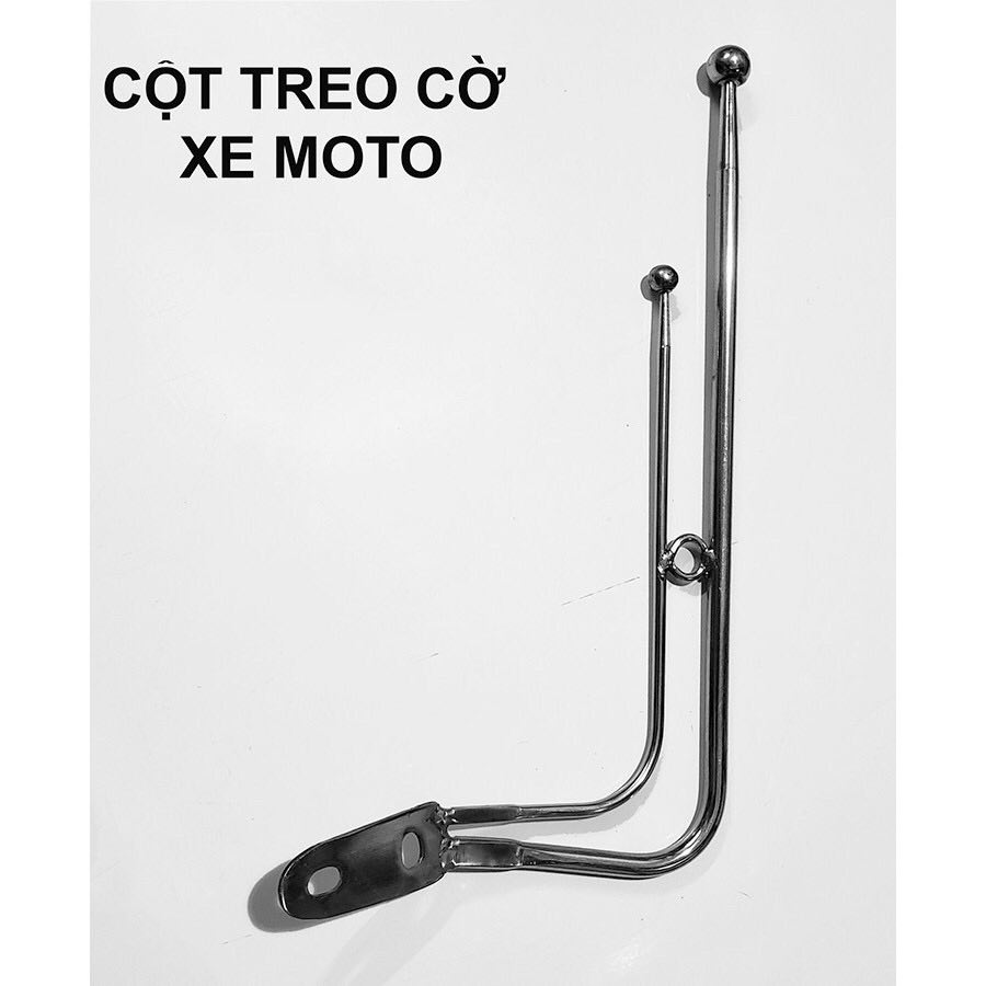 Cột treo cờ inox gắn xe máy, moto