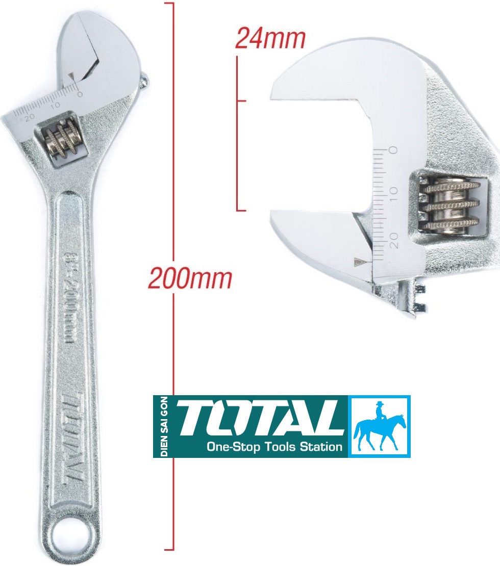Mỏ lết 200mm 8inch độ rộng Max 30mm CS KENDO 15132