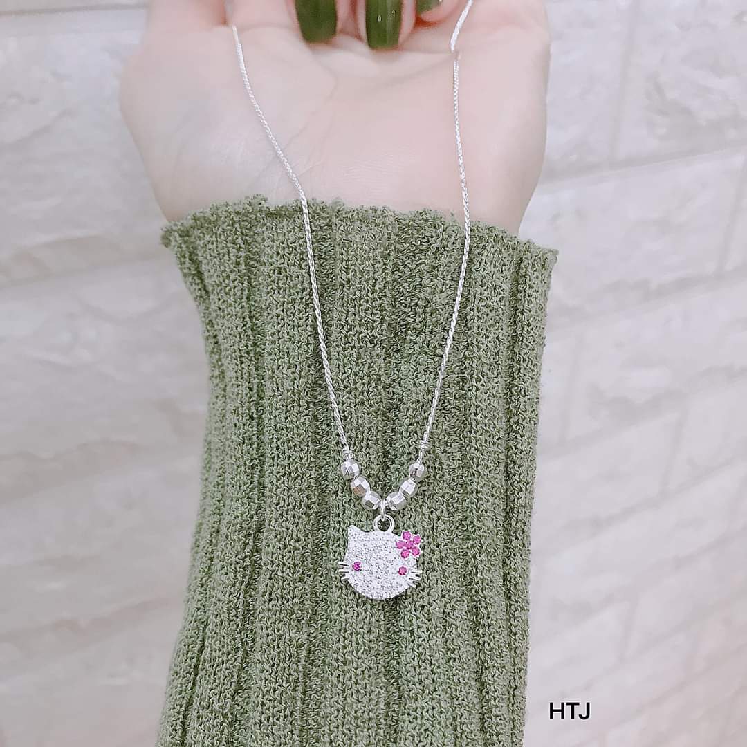 Dây chuyền bạc mặt Kitty trẻ em MS80