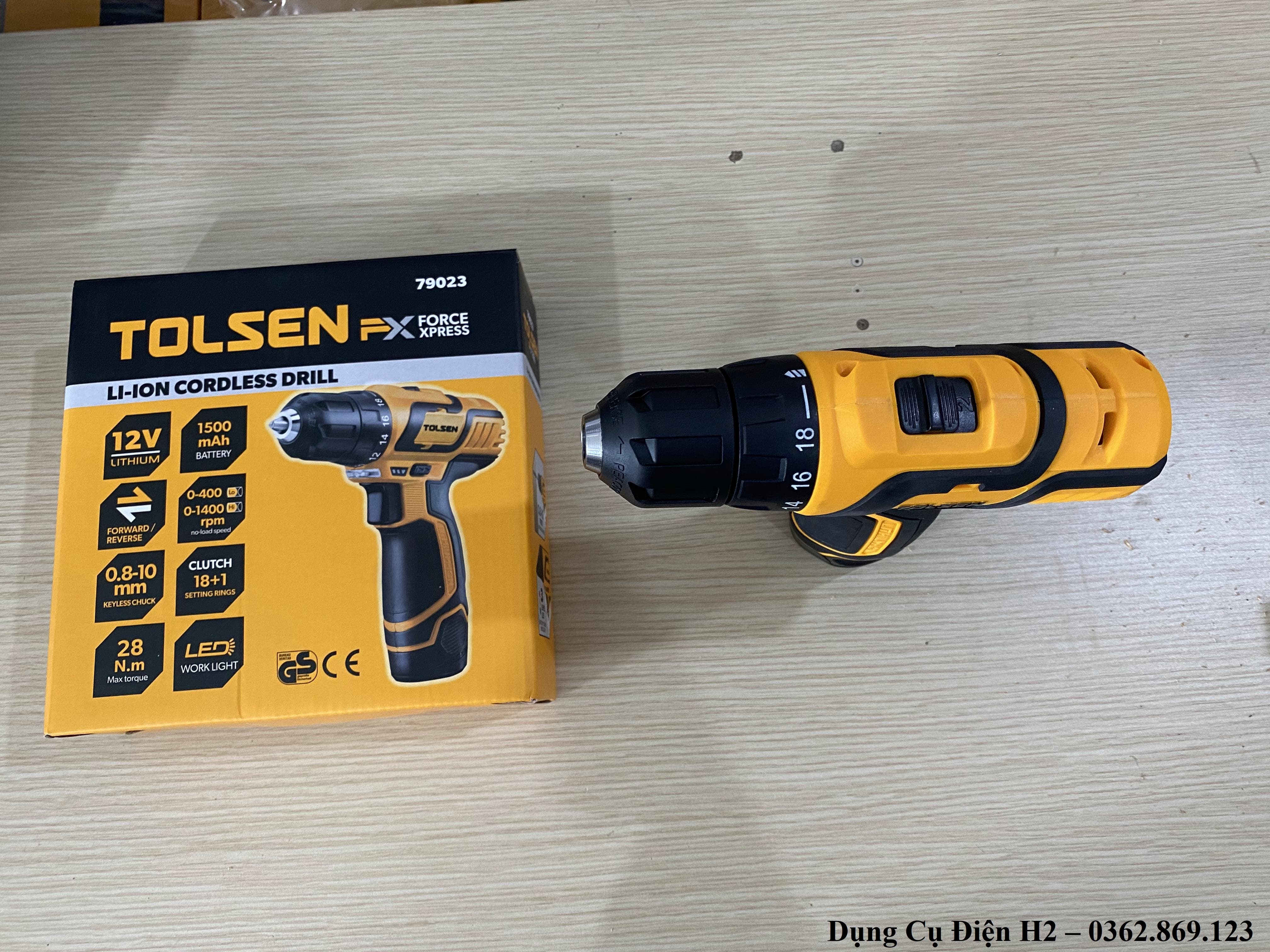 Máy khoan pin Tolsen 12V 79023