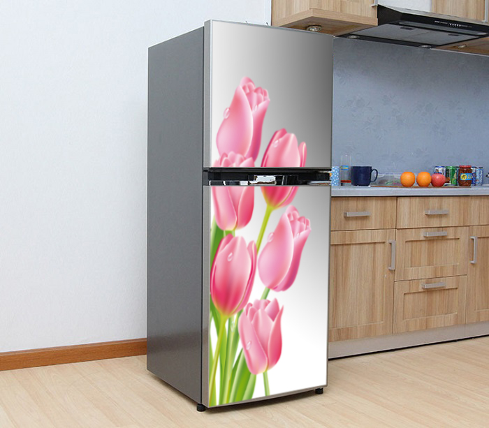 [HCM]decal dán trang trí tủ lạnh - hoa tulip